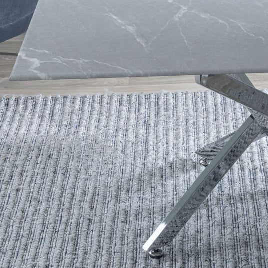 Ravenna Glass Coffee Table with Chrome Metal Chopstick Legs