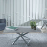 Ravenna Glass Coffee Table with Chrome Metal Chopstick Legs