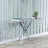 Ravenna Glass Console Table with Chrome Metal Chopstick Legs