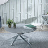 Ravenna Glass Round Coffee Table with Chrome Metal Chopstick Legs