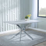 Ravenna Glass 6 Seater Dining Table with Chrome Metal Chopstick Legs