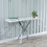 Ravenna Glass Console Table with Chrome Metal Chopstick Legs