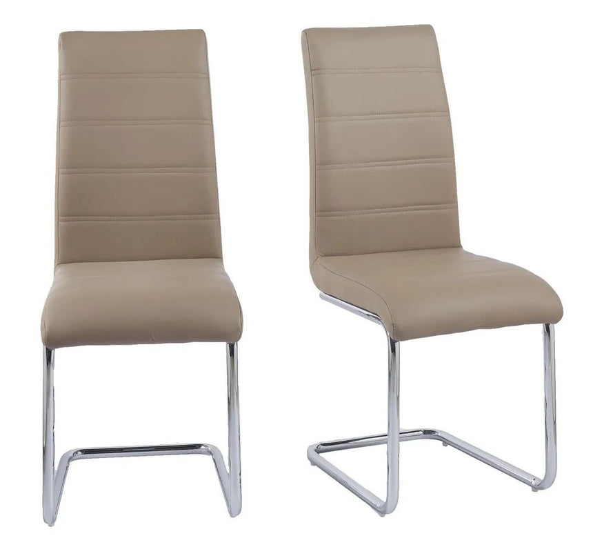 Romi Faux Leather Dining Chair and Chrome Cantilever Base