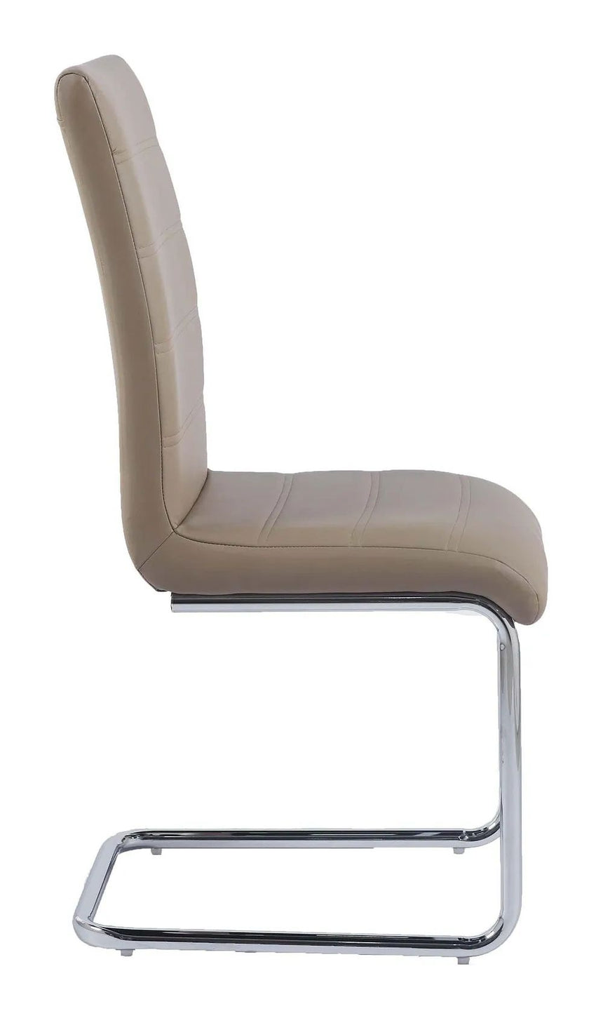 Romi Faux Leather Dining Chair and Chrome Cantilever Base