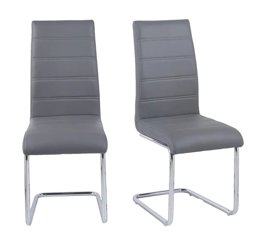 Romi Faux Leather Dining Chair and Chrome Cantilever Base