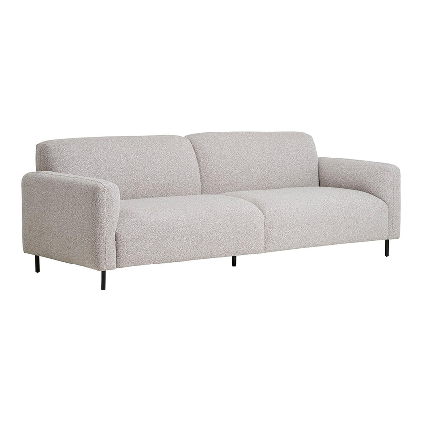 Salvador 3 Seater Sofa - Light Grey Boucle Fabric
