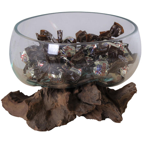 San Marino Small Waterdrop - Teak Wood & Glass