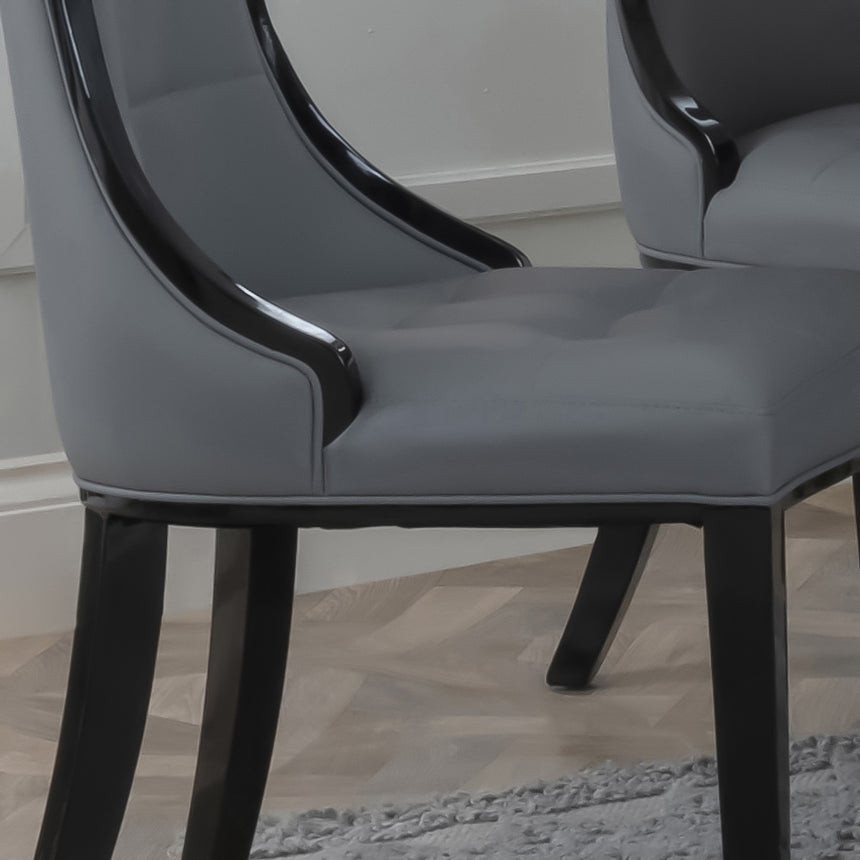 Sandia Leather Dining Chair with Brown Legs
