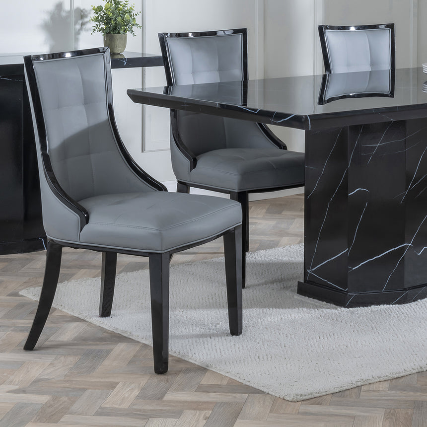 Sandia Leather Dining Chair with Brown Legs