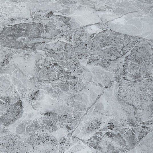 Sanremo Grey Marble and Chrome Dining Set - Parish Faux Leather Chairs