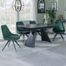 Sara Black Ceramic Extending Dining Set - Diana Velvet Fabric Swivel Dining Chair
