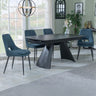 Sara Black Ceramic Extending Dining Set - Stansbury Fabric Dining Chair