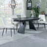 Sara Black Ceramic Extending Dining Set - Stansbury Fabric Dining Chair