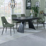 Sara Black Ceramic Extending Dining Set - Stansbury Fabric Dining Chair