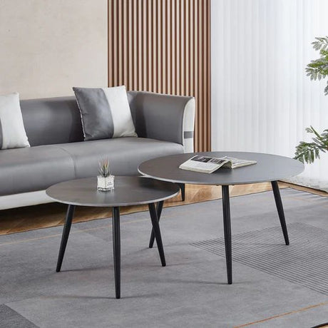 Sarzana Round Ceramic Coffee Table (Set of 2)