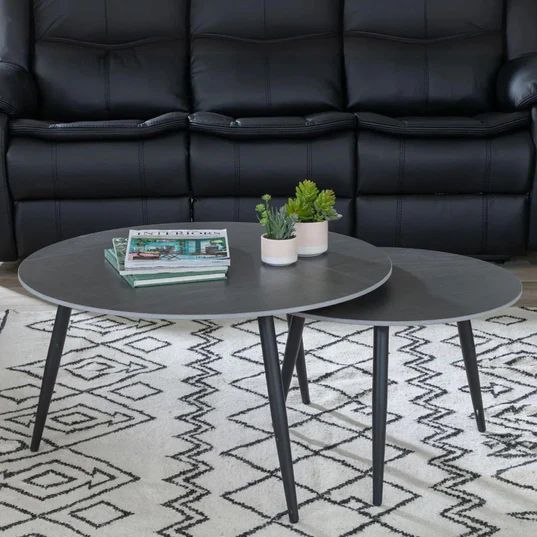 Sarzana Round Ceramic Coffee Table (Set of 2)