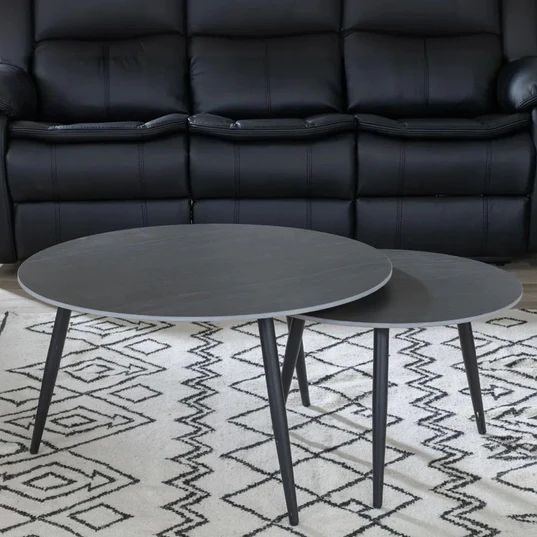 Sarzana Round Ceramic Coffee Table (Set of 2)