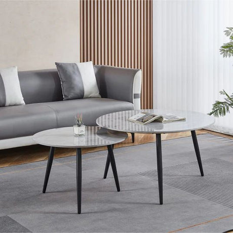 Sarzana Round Ceramic Coffee Table (Set of 2)