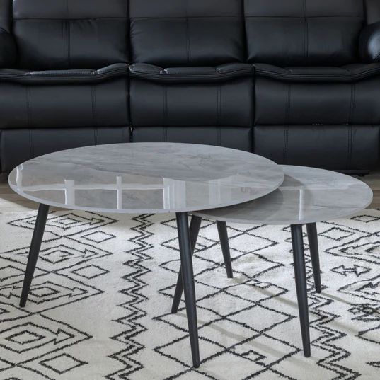 Sarzana Round Ceramic Coffee Table (Set of 2)