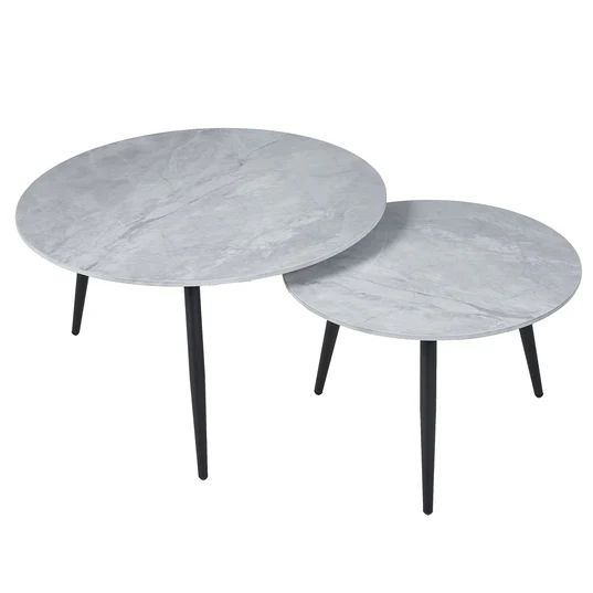 Sarzana Round Ceramic Coffee Table (Set of 2)