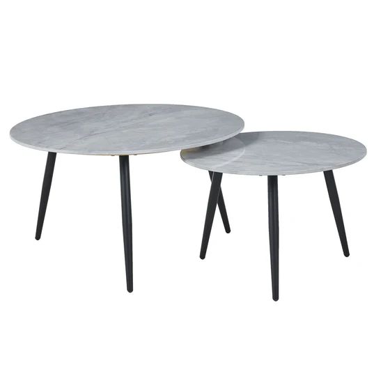 Sarzana Round Ceramic Coffee Table (Set of 2)