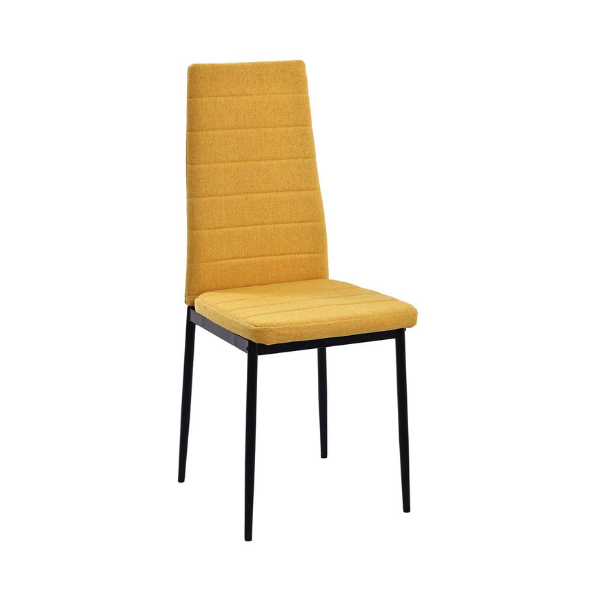 Set of 2 Rovigo Dining Chair in Fabric with Black Legs