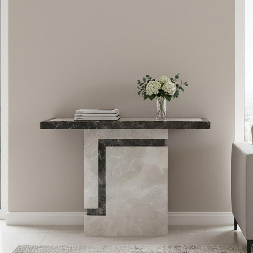 Sicily Armani Grey Engineered Marble Console Table