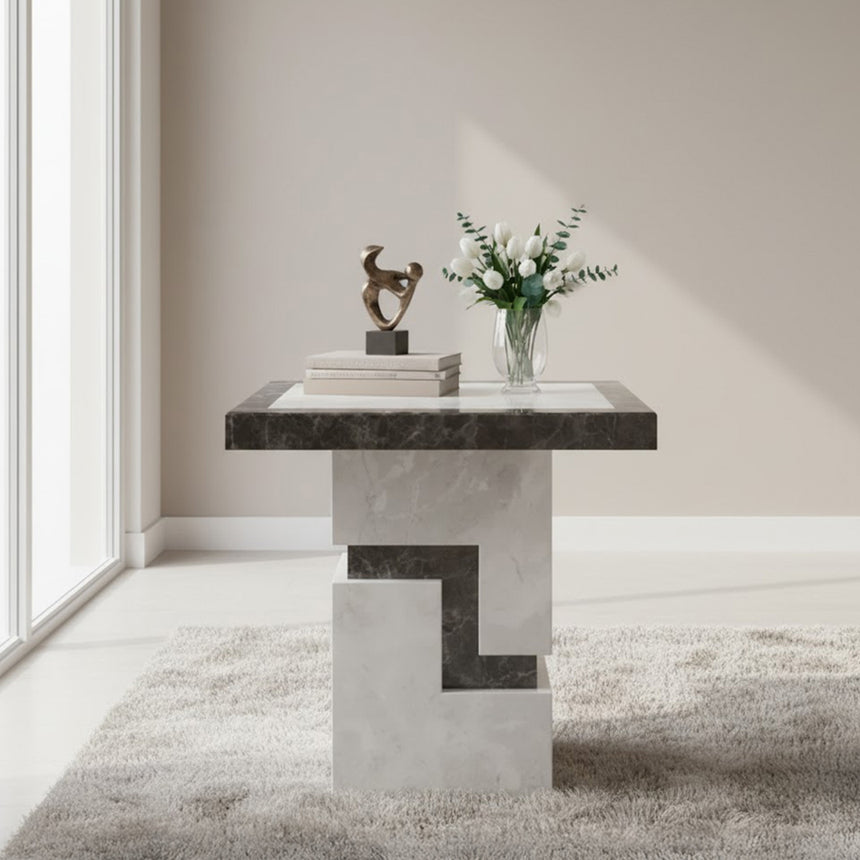 Sicily Armani Grey Engineered Marble Side Table