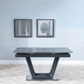 Sicily Ceramic Extending Dining Table with Black Cross Base - 140cm-180cm