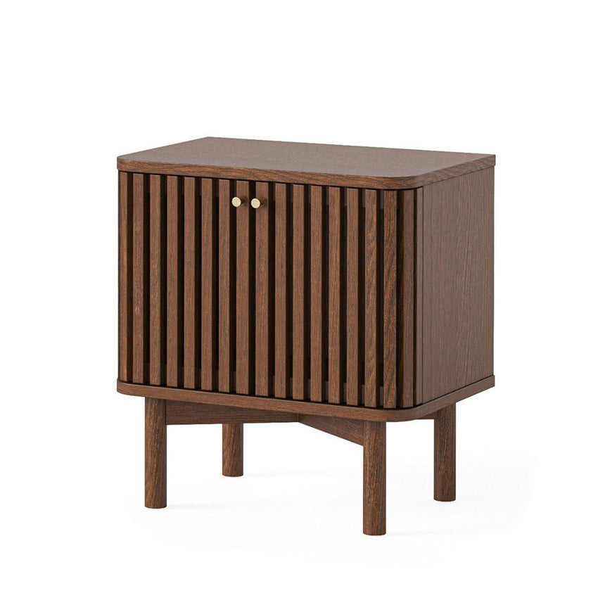 Soho Dark Oak 2 Door Slatted Bedside Table