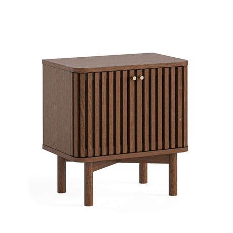 Soho Dark Oak 2 Door Slatted Bedside Table
