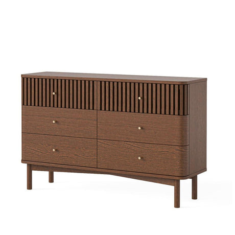 Soho Dark Oak 6 Drawer Slatted Chest