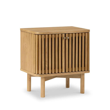 Soho Oak 2 Door Slatted Bedside Table