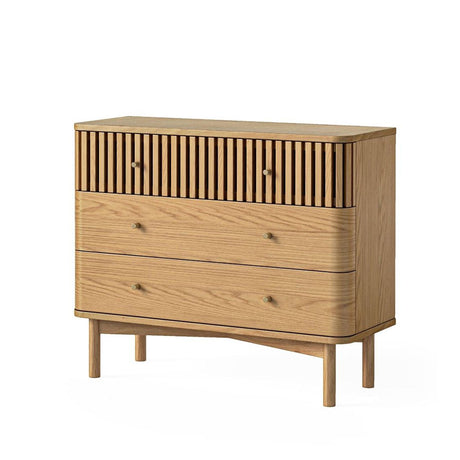 Soho Oak 3 Drawer Slatted Chest
