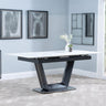 Sophia 4-6 Seater Ceramic Extending Dining Table with Black Base - 140cm-180cm
