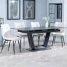Sophia Black Ceramic Extending Dining Set - Bolzano Fabric Dining Chair