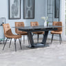 Sophia Black Ceramic Extending Dining Set - Bolzano Fabric Dining Chair