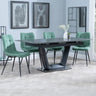 Sophia Black Ceramic Extending Dining Set - Bolzano Fabric Dining Chair