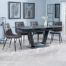 Sophia Black Ceramic Extending Dining Set - Bolzano Fabric Dining Chair