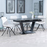 Sophia Black Ceramic Extending Dining Set - Messina Fabric Swivel Dining Chair