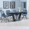 Sophia Black Ceramic Extending Dining Set - Messina Fabric Swivel Dining Chair