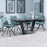 Sophia Black Ceramic Extending Dining Set - Messina Fabric Swivel Dining Chair