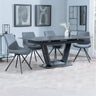 Sophia Black Ceramic Extending Dining Set - Messina Fabric Swivel Dining Chair