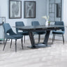 Sophia Black Ceramic Extending Dining Set - Stansbury Fabric Dining Chair