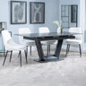 Sophia Black Ceramic Extending Dining Set - Stansbury Fabric Dining Chair