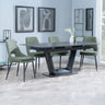 Sophia Black Ceramic Extending Dining Set - Stansbury Fabric Dining Chair