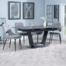 Sophia Black Ceramic Extending Dining Set - Stansbury Fabric Dining Chair