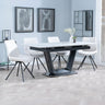 Sophia White Ceramic Extending Dining Set - Messina Fabric Swivel Dining Chair