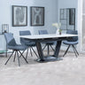 Sophia White Ceramic Extending Dining Set - Messina Fabric Swivel Dining Chair