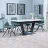 Sophia White Ceramic Extending Dining Set - Messina Fabric Swivel Dining Chair